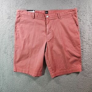 New Boss Hugo Boss Slice Shorts Mens 40R UK‎ 56 Inseam 11" Slim Fit Salmon Pink